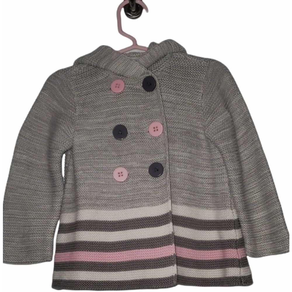 First Impressions Hooded button down sweater